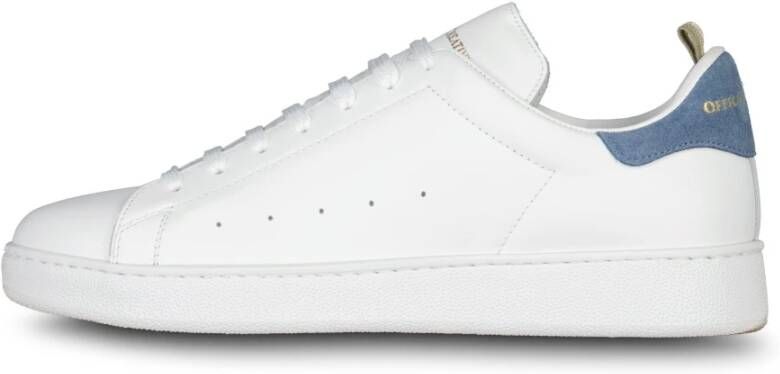 Officine Creative Met de hand gemaakte leren sneaker met suède patch White Heren