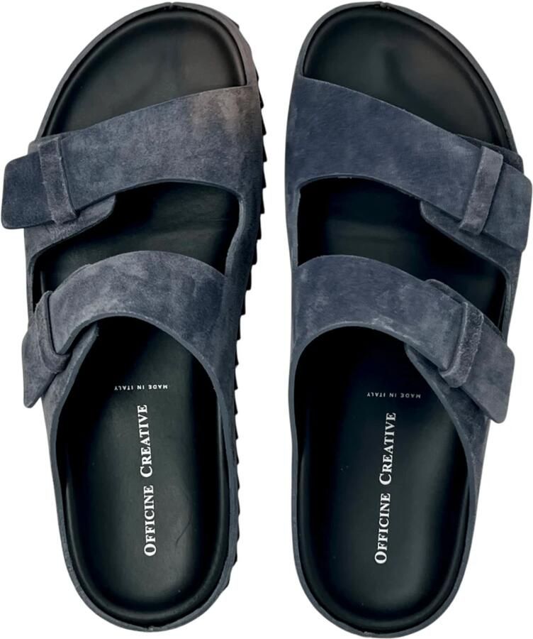 Officine Creative Antraciet leren sandaal met geribbelde zool