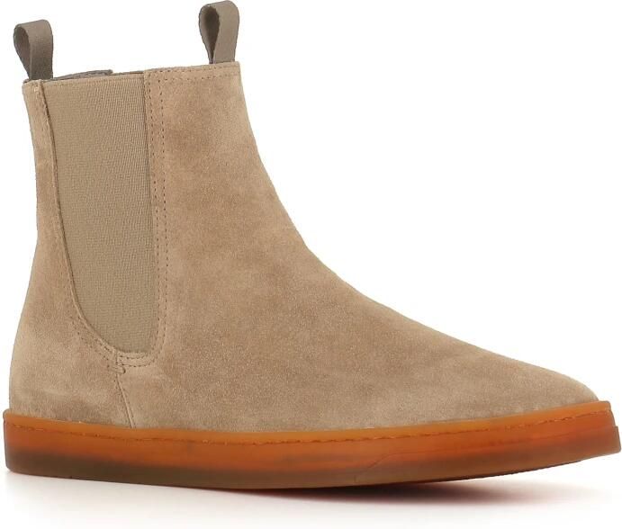 Officine Creative Beige Suède Chelsea Wedge Laarzen