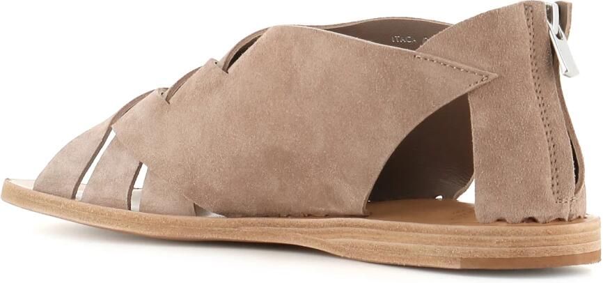 Officine Creative Beige Suède Platte Sandalen