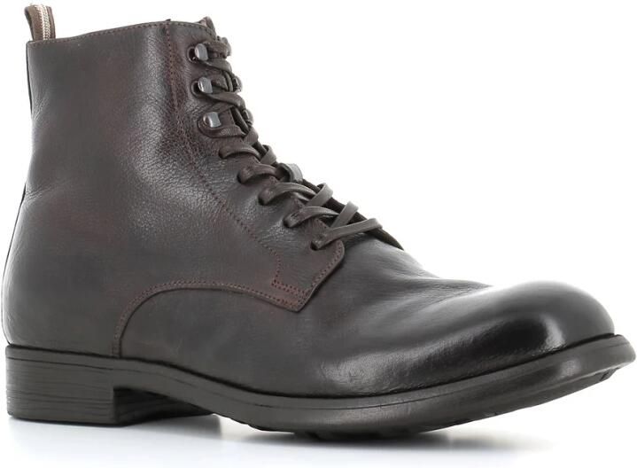 Officine Creative Donkerbruine leren enkellaarzen