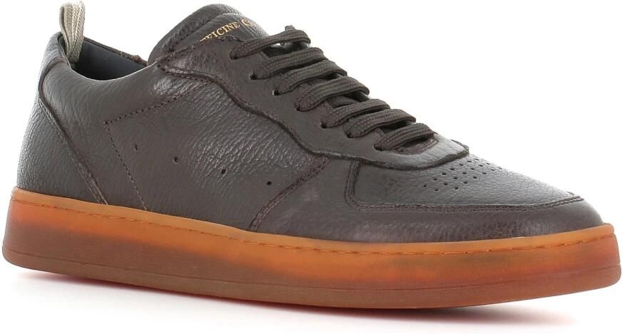 Officine Creative Ebony Leren Sneaker met Hevea Zool