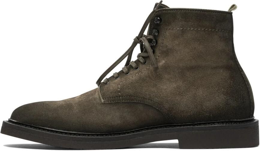 Officine Creative Groene Suède Enkellaarzen Stijlvol