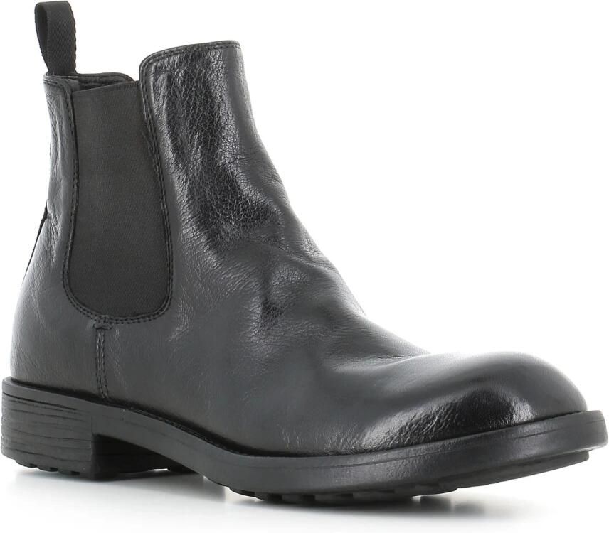 Officine Creative Zwarte Chelsea Platte Schoenen