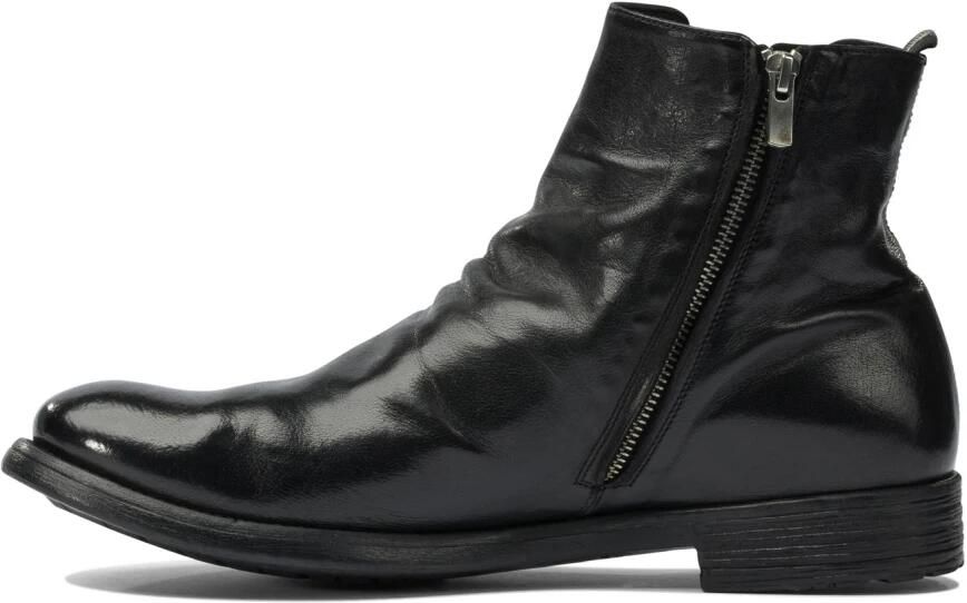 Officine Creative Zwarte Enkellaarzen Stijlvol Profiel