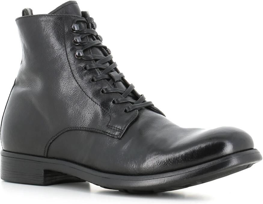 Officine Creative Zwarte leren enkellaarsjes met rits