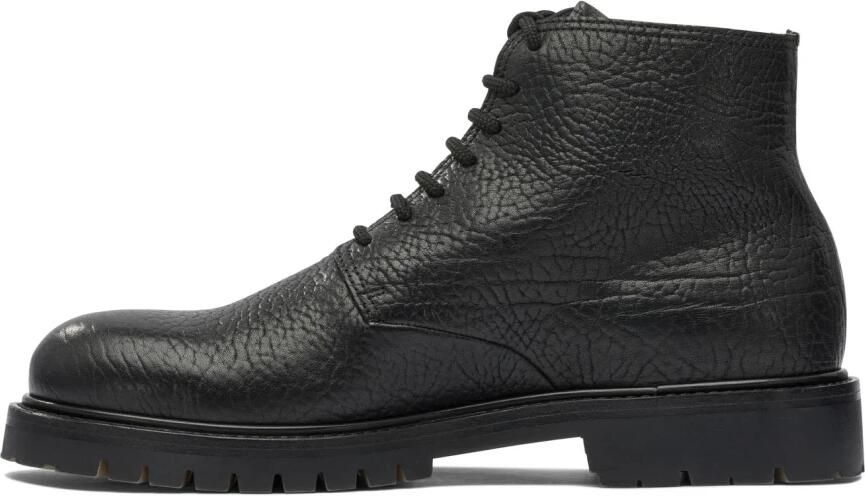 Officine Creative Zwarte Leren Enkellaarzen Stijlvol