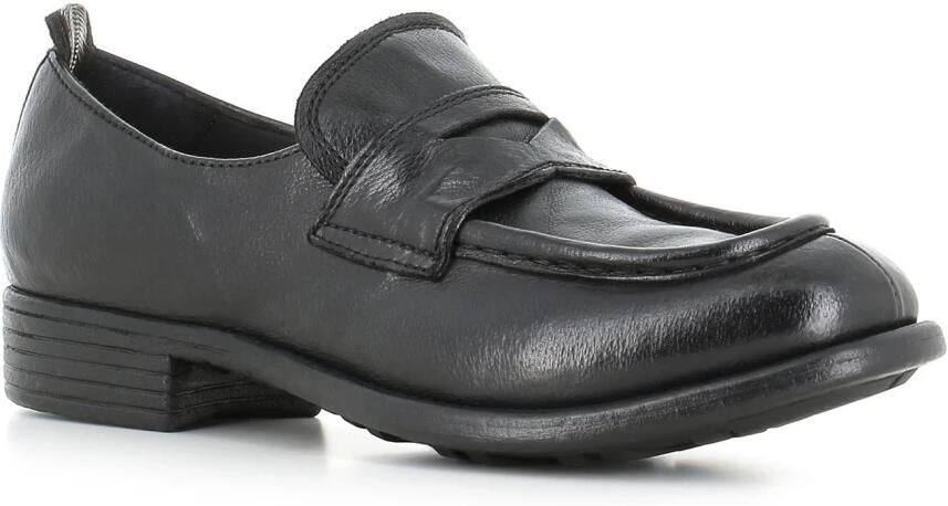 Officine Creative Zwarte leren mocassin schoen