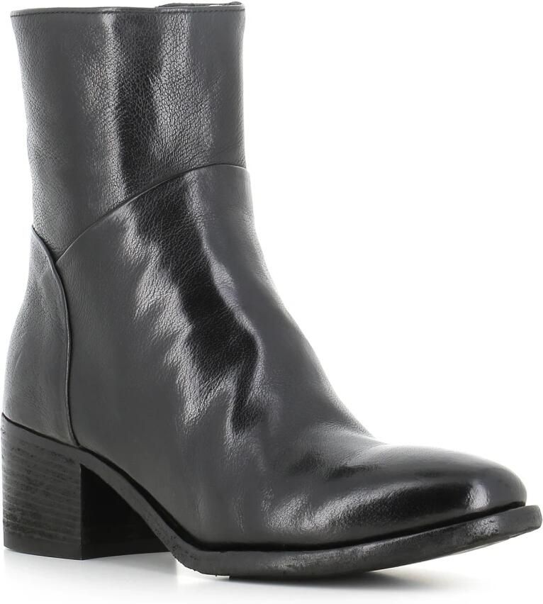 Officine Creative Zwarte Leren Rits Dameslaarzen