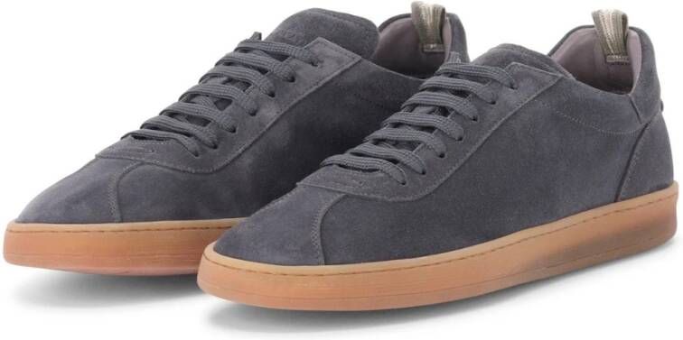 Officine Creative Velours Leren Sneaker met Leren Patch
