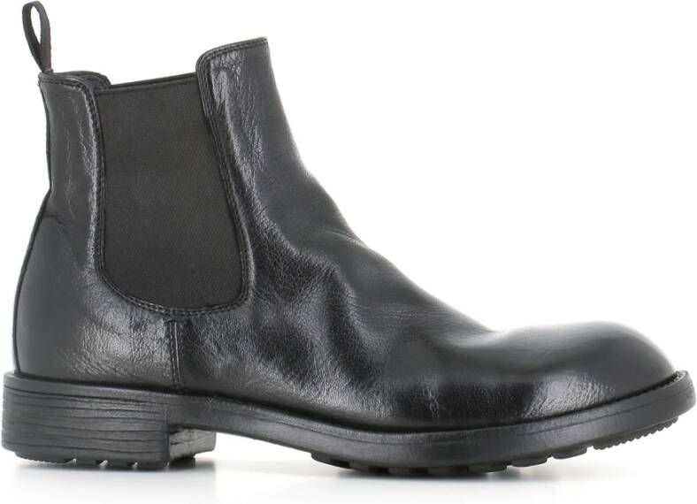 Officine Creative Zwarte Chelsea Platte Schoenen