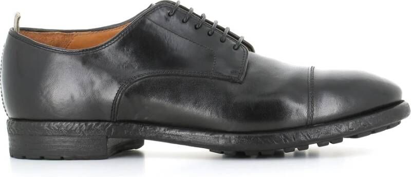 Officine Creative Zwarte Leren Derby Schoen Black Heren