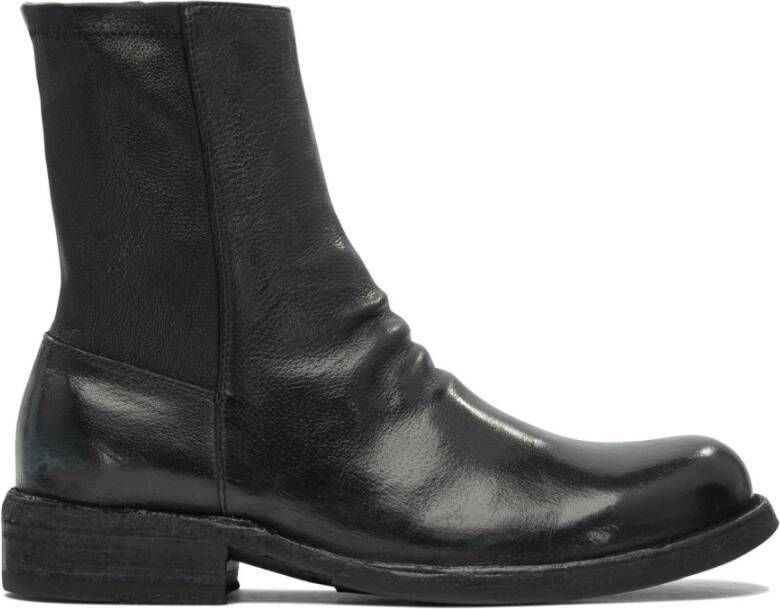 Officine Creative Zwarte Leren Enkellaarzen Stijlvolle Look