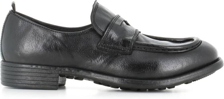 Officine Creative Zwarte leren mocassin schoen