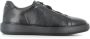 Officine Creative Zwarte Leren Sneaker met Elastische Kruisingen - Thumbnail 1