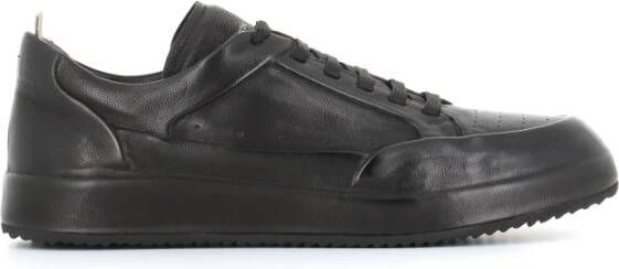 Officine Creative Zwarte Leren Sneakers met Strak Design Black Heren