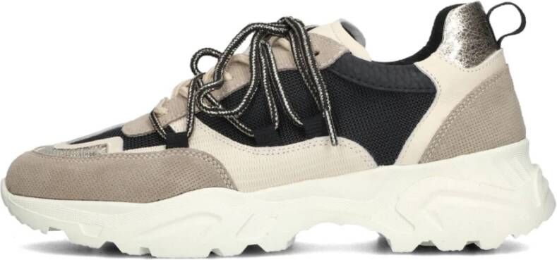 Omoda Beige Lage Sneakers met Chunky Zool