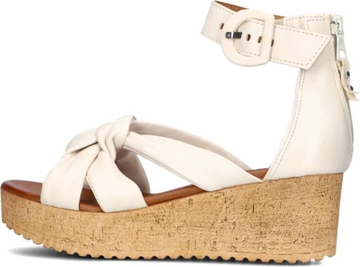 Omoda Beige Leren Sandalen 722028