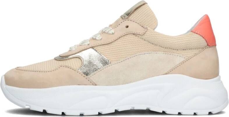 Omoda Beige Sneakers met Gouden Accenten