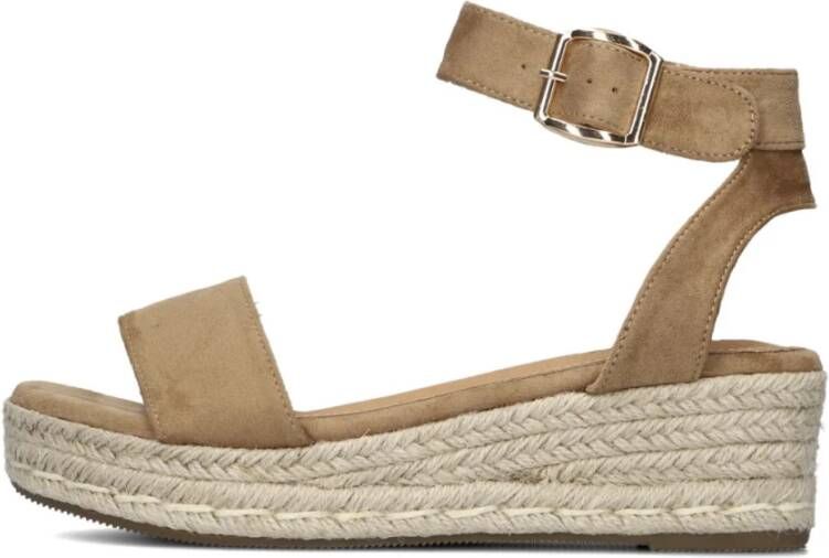 Omoda Beige Suède Espadrilles met Enkelbandje - Foto 3