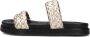 Omoda Gouden leren slippers met geweven bovenwerk - Thumbnail 3