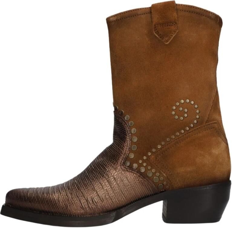 Omoda D268 Enkellaarsjes Enkelboots met rits Dames Cognac - Foto 4