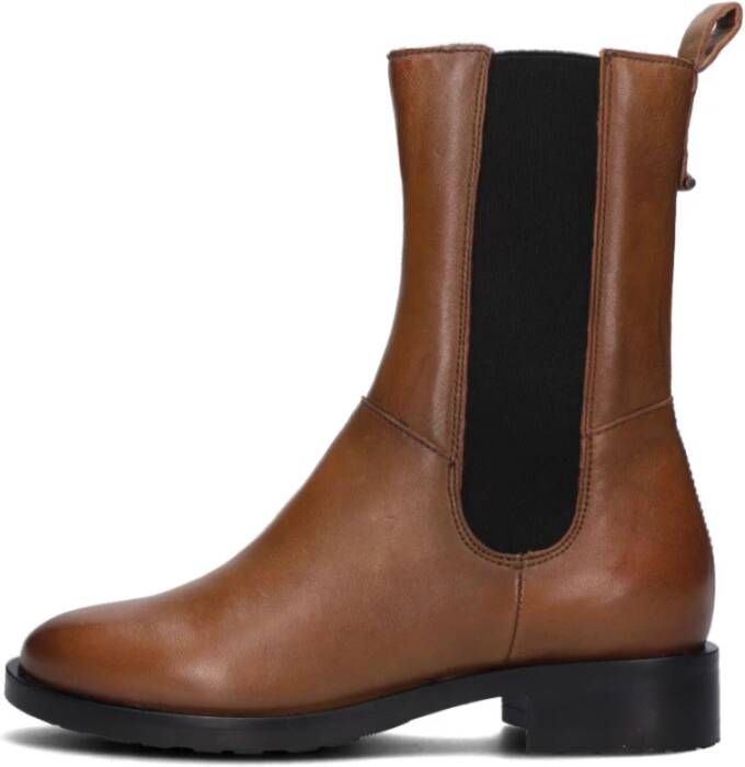 Omoda Vrouwelijke Chelsea Boot van Cognac Leer