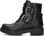 Omoda Zwarte Biker Boots met Slangenprint - Thumbnail 2