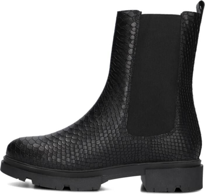 Omoda Zwarte Chelsea Boots met Croco Print