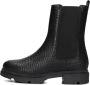 Omoda Zwarte Chelsea Boots met Croco Print - Thumbnail 3