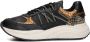 Omoda Zwarte lage sneakers met bronzen accenten - Thumbnail 2