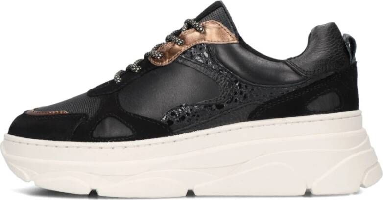 Omoda Jana Sneakers Leren Sneaker Dames Zwart - Foto 2