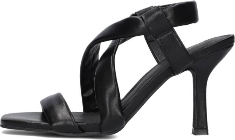 Omoda Zwarte Leren Sandalen met Hak - Foto 3