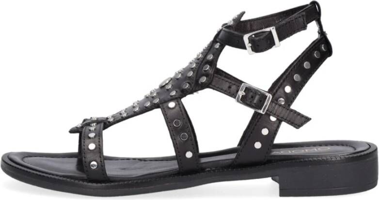 Omoda Zwarte Sandalen met Metalen Studs