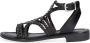 Omoda Zwarte sandalen met studs en gevlochten bandjes - Thumbnail 3