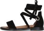 Omoda Zwarte Suède Sandalen met Enkelwikkel - Thumbnail 2