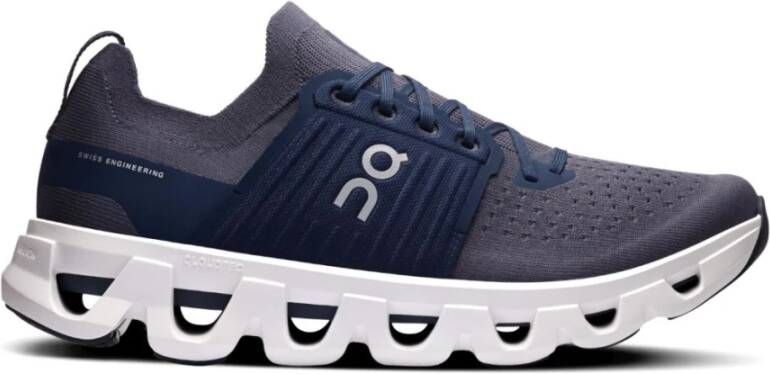 On Running Blauwe Gebreide Mesh Sneakers
