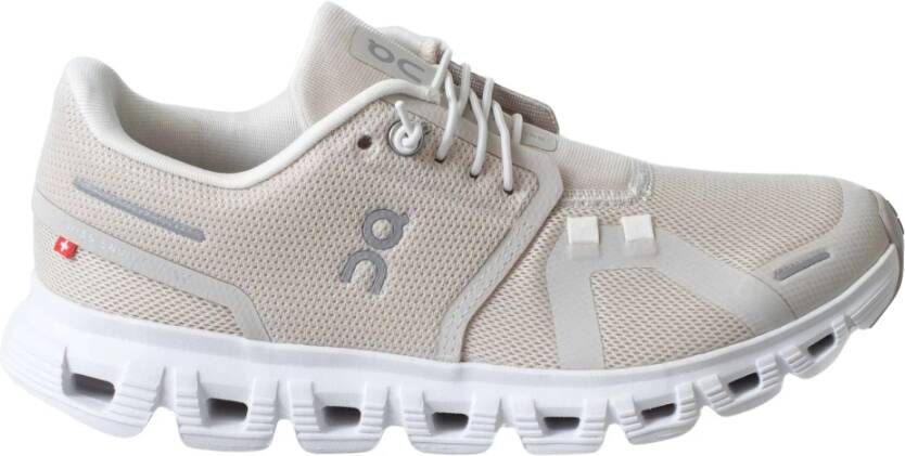 On Running Cloud 6 Pearl White Sneakers