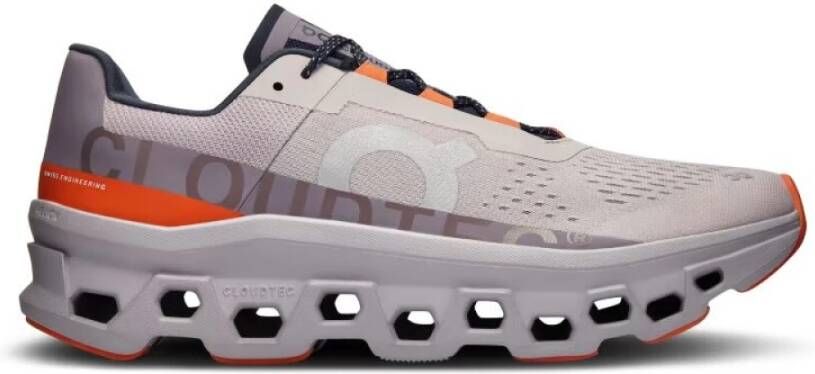 ON Running Grijze Sneakers met Oranje Details Gray Heren