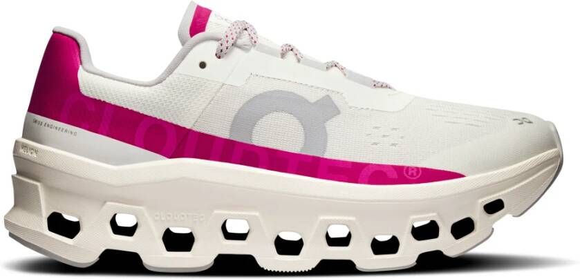 On Running Cloudmonster Sneakers in Wit en Roze - Foto 2