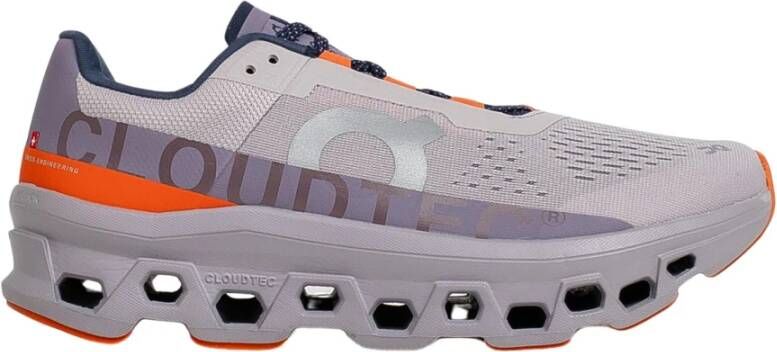 ON Running Grijze Sneakers met Oranje Details Gray Heren