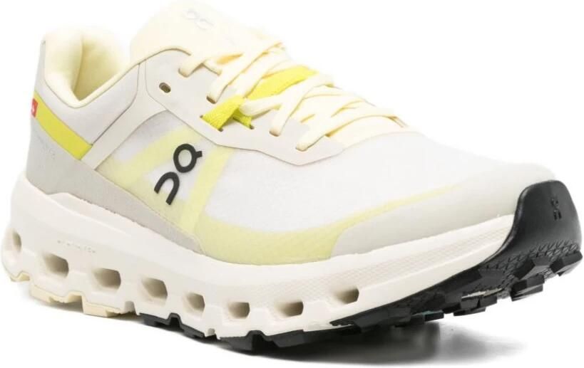 On Running Gele Mesh Sneakers Veters Rubberen Zool