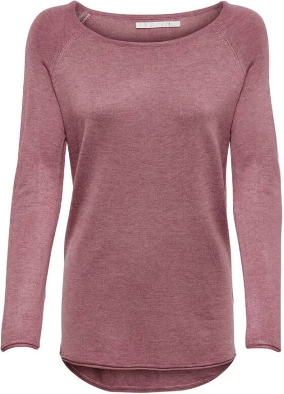 Only Roze Gebreide Boothals Trui