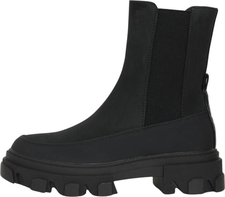 Only Zwarte elastische enkellaarzen Black Dames