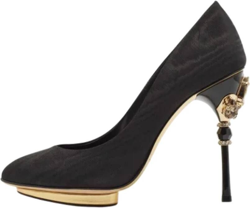 Oscar De La Renta Pre-owned Fabric heels Black Dames