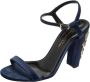 Oscar De La Renta Pre-owned Satin sandals Blue Dames - Thumbnail 1