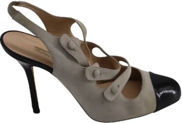 Oscar De La Renta Pre-owned Suede heels Gray Dames
