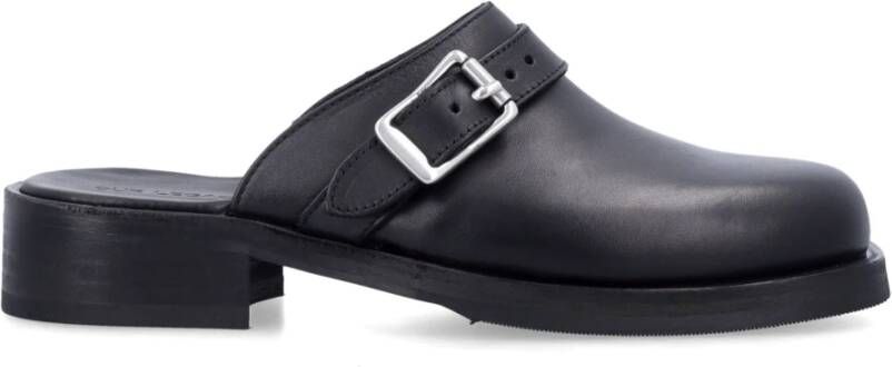 Our Legacy Leren Cross Strap Muiltjes Black Heren