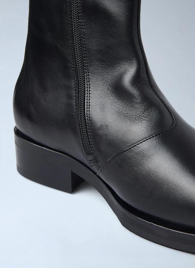 Our Legacy Lage Laars Stijlvolle Leren Schoenen Black Heren - Foto 3
