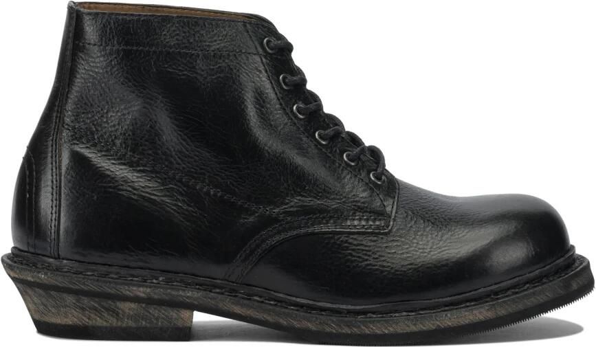 Our Legacy Gekreukeld Leren Veterschoenen Black Heren